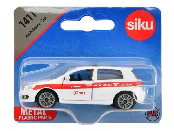 Легковой автомобиль Siku 1411RUS Скорая медицинская служба, белый | Инномарт