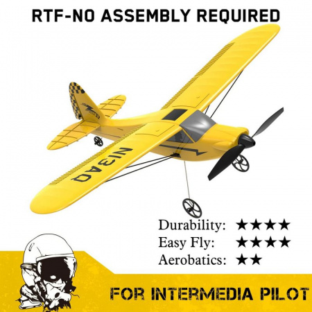 Фото Радиоуправляемый самолет Volantex RC Sport Cub 400мм (желтый) 2.4G 3ch LiPo RTF with Gyro | Инномарт