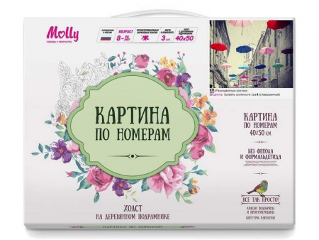 Фото Картина по номерам 40х50 РАЗНОЦВЕТНЫЕ ЗОНТИКИ (26 цветов) | Инномарт