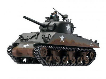 Фото Р/У танк Torro Sherman M4A3, 1/16 2.4G, ИК-пушка, деревянная коробка | Инномарт