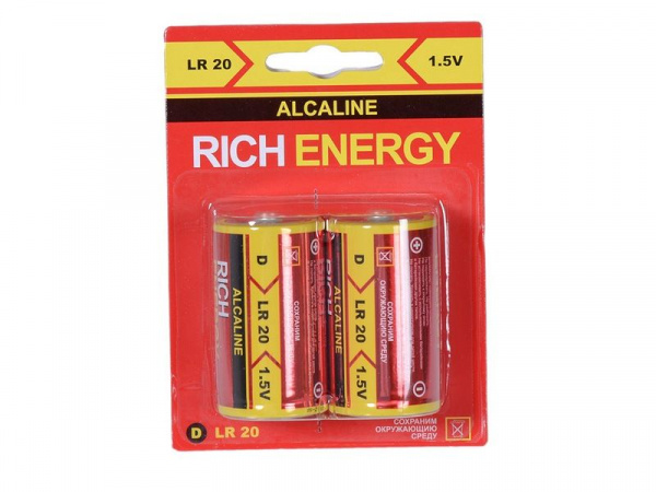 Батарейка Rich Energy D, LR20 Alkaline (1шт)