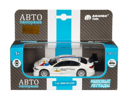 Фото Машина "АВТОПАНОРАМА" BMW M3 DTM, 1/42, белый, инерция, откр. двери, в/к 17,5*12,5*6,5 см | Инномарт