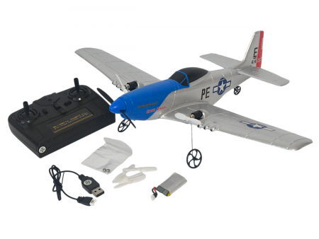 Фото Радиоуправляемый самолет Volantex RC Mustang 400мм (синий) 2.4G 2ch LiPo RTF with Gyro | Инномарт