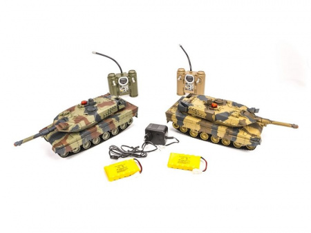 Фото Р/У танковый бой Huan Qi Abrams и Abrams 1:24 2.4G (два танка, з/у, акк) | Инномарт