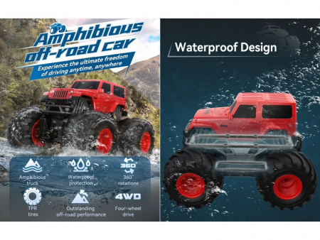 Фото Радиоуправляемая машина-амфибия Double Eagle Jeep Wrangler Bigfoot 1/18 4WD 2.4G RTR | Инномарт