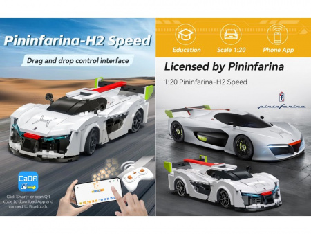 Фото Радиоуправляемый конструктор CaDA спортивная машинка Pininfarina-H2 Speed 1/20 (296 деталей) | Инномарт