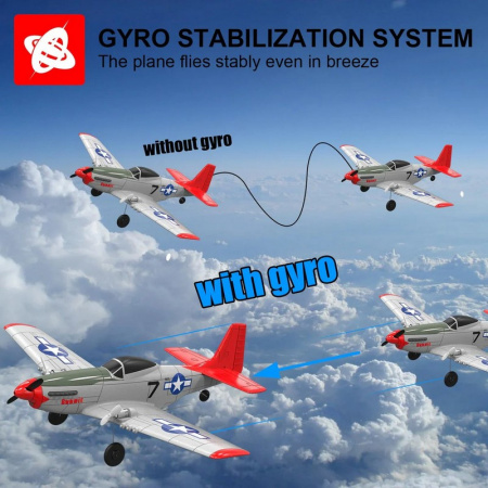 Фото Радиоуправляемый самолет Volantex RC Mustang 400мм (красный) 2.4G 2ch LiPo RTF with Gyro | Инномарт