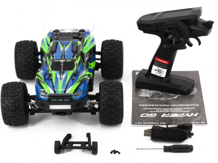Фото Радиоуправляемый монстр MJX Hyper Go 16108 (зеленый) 4WD 2.4G LED 1/16 RTR | Инномарт