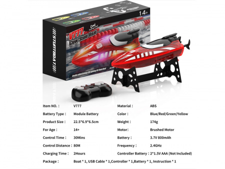 Фото Радиоуправляемый катер Flytec V777 (красный) 2.4G RTR | Инномарт