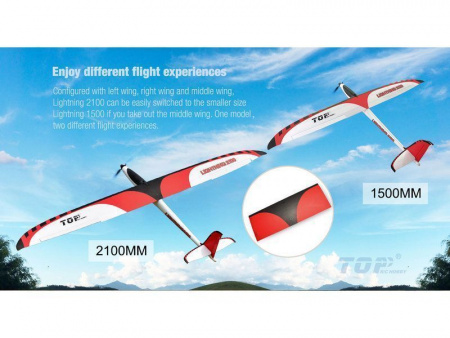 Фото Радиоуправляемый планер Top RC Lightning 2100 (Propeller Power System) 2100мм 2.4G 4-ch LiPo RTF | Инномарт