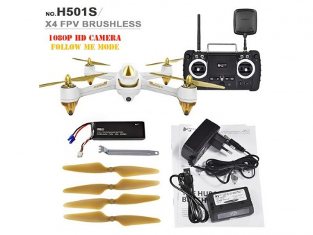 Фото Р/У квадрокоптер Hubsan X4 GPS, FHD + FPV, автовозврат, удержание, следуй за мной, 2.4G (белый) | Инномарт