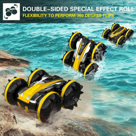 Фото Радиоуправляемый перевертыш-амфибия Volantex RC желтый 4WD 2.4G 1/20 RTR | Инномарт