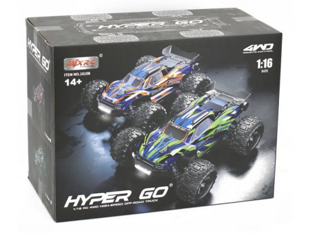 Фото Радиоуправляемый монстр MJX Hyper Go 16108 (оранжевый) 4WD 2.4G LED 1/16 RTR | Инномарт