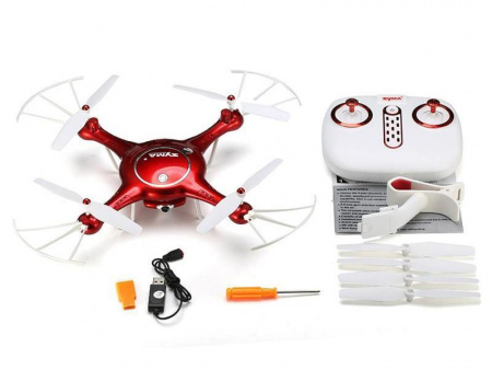 Фото Р/У квадрокоптер Syma X5UW с FPV трансляцией Wi-Fi (HD), барометр 2.4G RTF красный | Инномарт