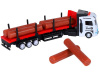 Фото Машина AUTODRIVE Трейлер фрикционный с прицепом с бревнами, свет, звук, белый, в/к 35*6,5*12 см | Инномарт
